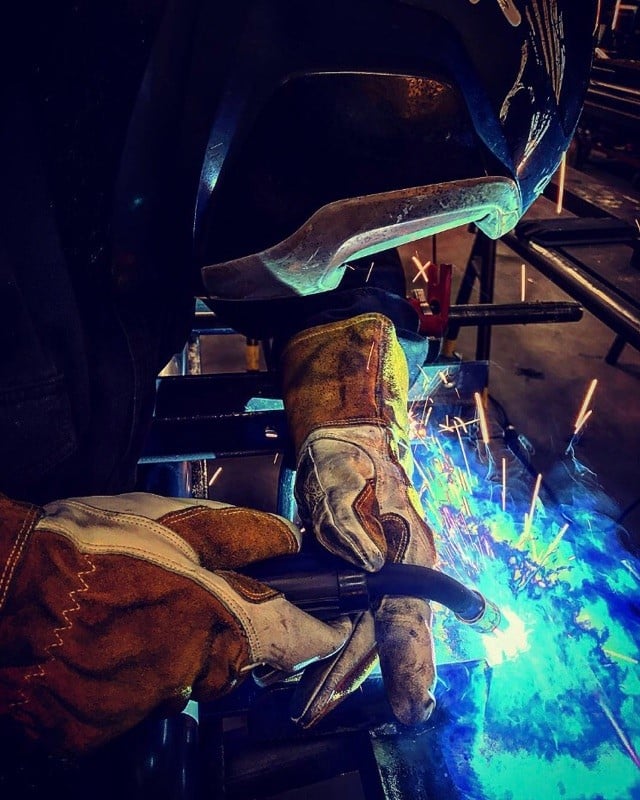 Welder working on a project